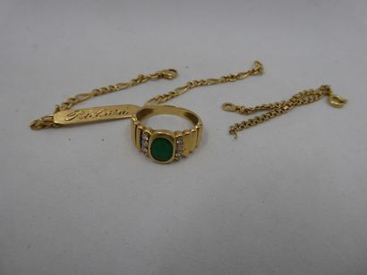 1 Bague Or 18kt et pierres 4,26g 1 Bracelet...