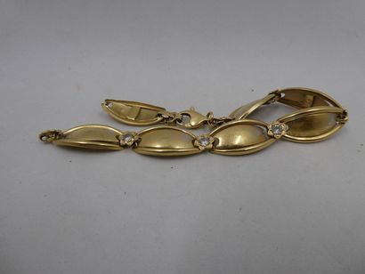 1 Bracelet Or 18kt et pierres 10,01g cassé...