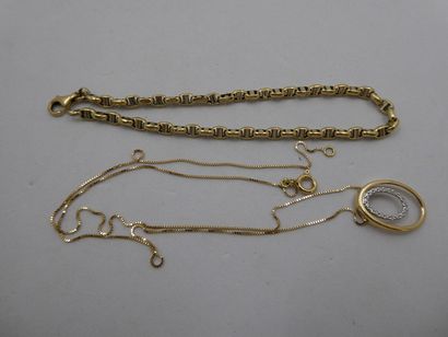 1 Bracelet Or 2 tons 18kt 3,88g 1 Collier...