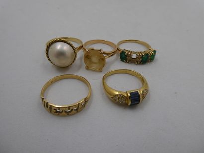 1 Bague Or 18kt et pierres 3,78g détériorée...