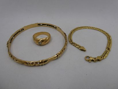 1 Bague Or 18kt et pierre 8,07g 1 Bracelet...