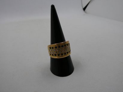 1 Bague Or 18kt diamants et pierres 12,89g...