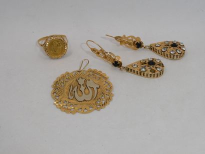 1 Pendentif Or 18kt 4,40g 1 Bague Or 18kt...
