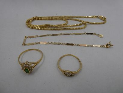 1 Collier Or 18kt 8,97g cassé 1 Bague Or...