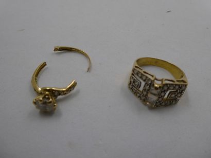 1 Bague Or 18kt et pierres 5,25g 1 Débris...