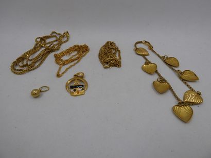1 Bracelet Or 18kt 11,45g pampilles coeurs...