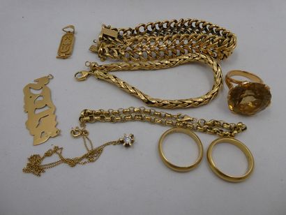 1 Bague Or 18kt et pierre 13,31g 3 Bracelets...