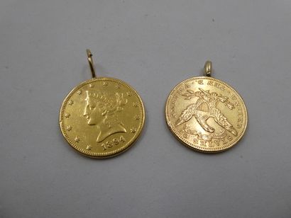2 Pendentifs Or 22kt 34,08g 