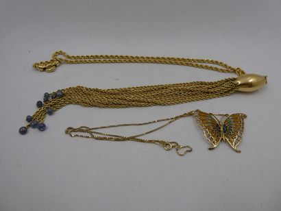 1 Collier Or 18kt et divers 23,95g 1 Collier...