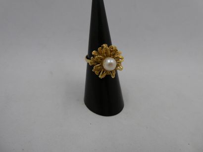 1 Bague Or 18kt et perle 4,74g 
