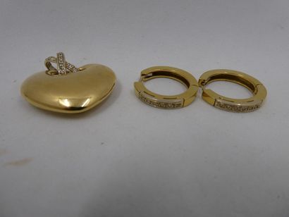1 Paire de boucles Or 18kt et diamants 9,24g...