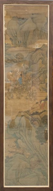 DEUX PANNEAUX ASIATIQUES encadrés et vitrés
Déchirues,...