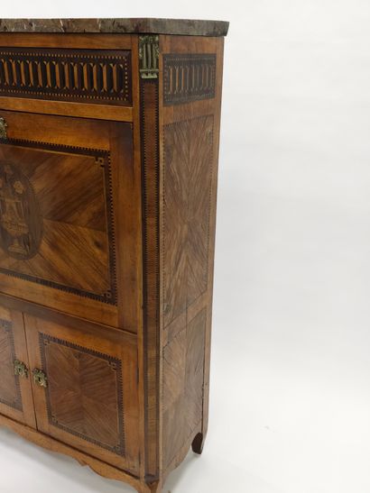 SECRETAIRE de style transition en bois de...