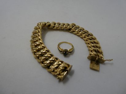 1 Bracelet Or 18kt 23,85 g 1 Bague Or 18kt...