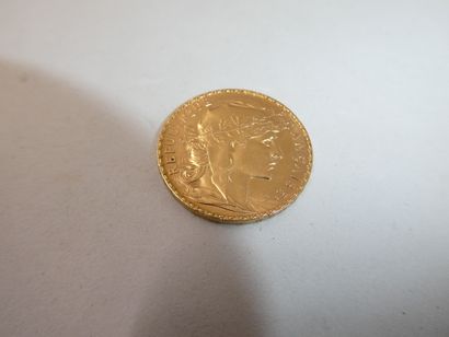 1 Pièce Or 900°/oo 6,45 g 20 francs 1907...