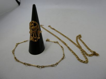 1 Ring 18kt Gold 3,57g 1 Bracelet 18kt Gold...