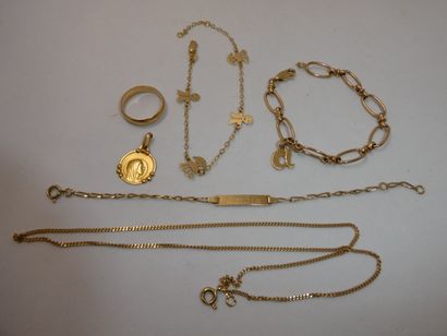1 Bracelet 18kt Gold 1,93g 1 Pendant 18kt...