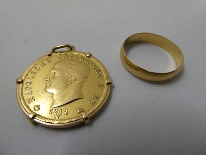 1 Pendentif Or 18kt 14,85g 1 Alliance Or...
