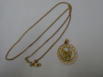 1 Chaîne Or 18kt 9,53g 1 Pendentif Or 18kt...