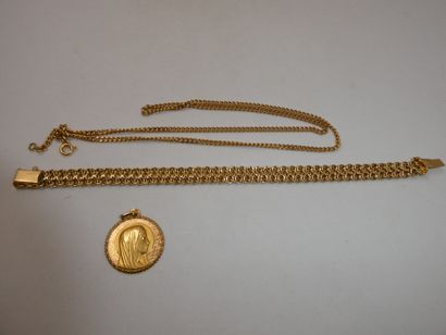 1 Bracelet 18kt Gold 14,05g 1 Pendant 18kt...