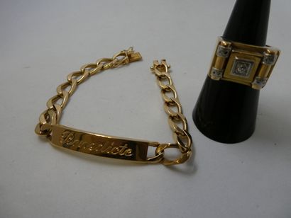 1 Ring 2 tones Gold 18kt and diamond 10,28g...
