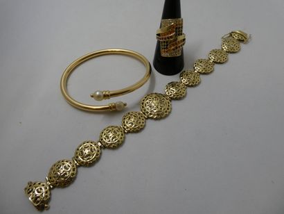 1 Bague Or 18kt et pierres 6,41g 1 Bracelet...