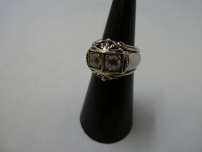 1 Ring 18kt white gold and diamonds 7.70g...