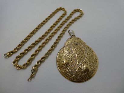 1 Pendant 18kt Gold and stones 13,12g 1 Chain...