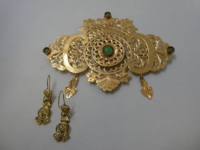 1 Pair of earrings 18kt gold and stones 6,00g...