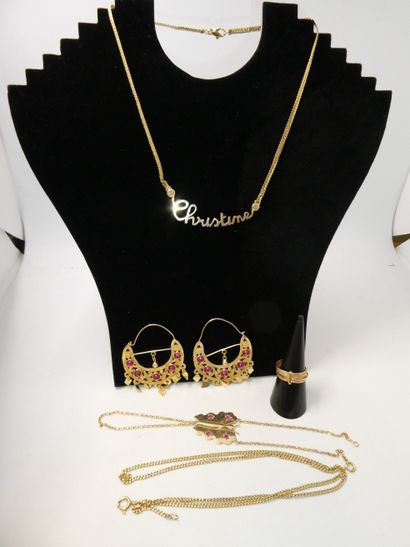 1 Pair of earrings 18kt gold and stones 14,92g...