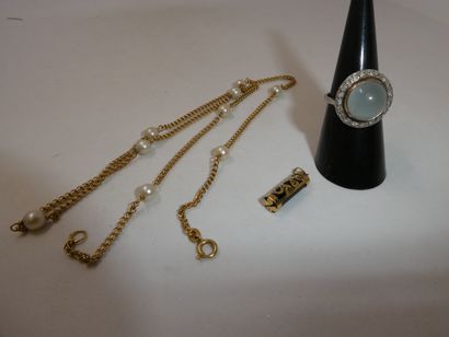 1 Platinum and stones ring 6,50g 1 18kt Gold...