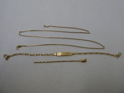 1 Bracelet Or 18kt 2,26 g identité enfant...