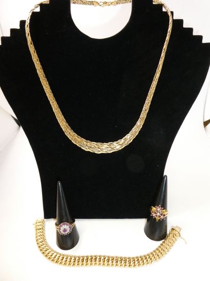 1 Collier Or 2 tons 18kt 24,41g 1 Bracelet...