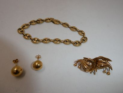 2 Paires de boucles Or 18kt 5,91g 1 Bracelet...
