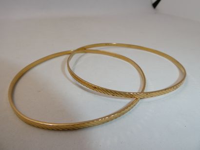2 Rigid bracelets 18kt gold 17.73 g deformed...