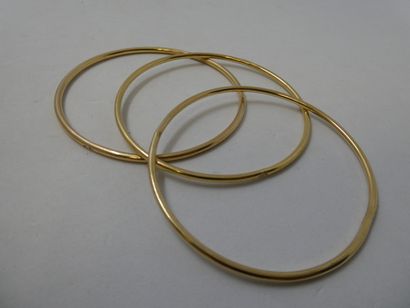 3 Bracelets Or 18kt 30,28g joncs 