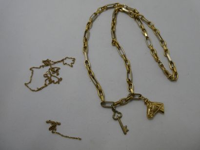 1 Chain 18kt Gold 14,53g with 2 pendants...