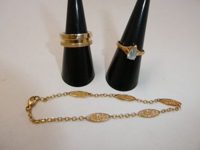 1 Bracelet Or 18kt 4,30g 1 Bague Or 18kt...