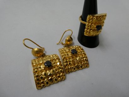 1 Pair earrings 18kt gold and stones 11,78g...