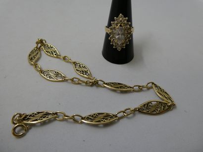 1 Bague Or 18kt et pierres 7,42g 1 Bracelet...