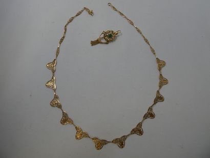 1 Necklace 18kt Gold 7,54g 1 Earring 18kt...