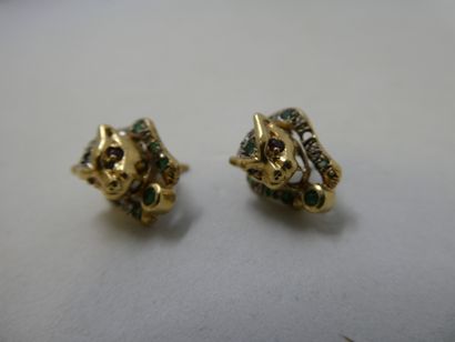 1 Paire boucles Or 18kt et pierres 4,34g...