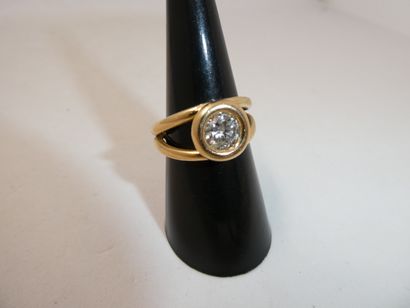 1 Bague Or 18kt et diamant 9,50g 