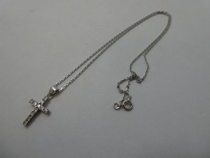 1 18kt white gold chain 4.56g with diamond-set...