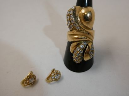 1 Paire boucles Or 18kt et pierres 1,85g...
