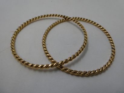 2 Bracelets 18kt Gold 26,56g twisted 