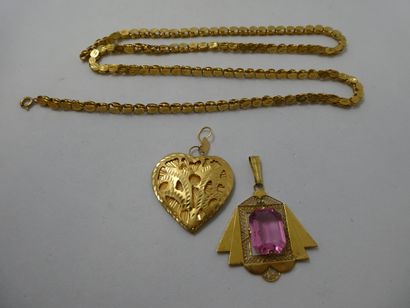 1 Necklace Gold 18kt 11,25g 1 Pendant Gold...