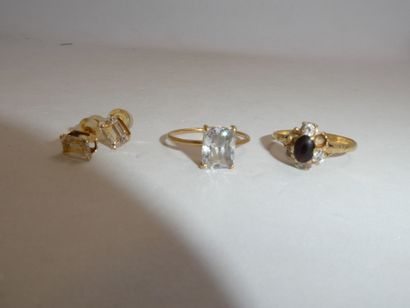 1 Bague Or 18kt et pierres 2,61g détériorée...