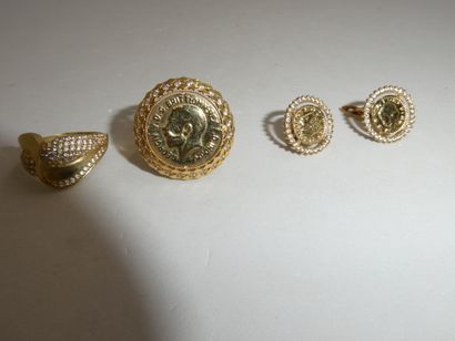 1 Paire boucles Or 18kt et pierres 2,59g...