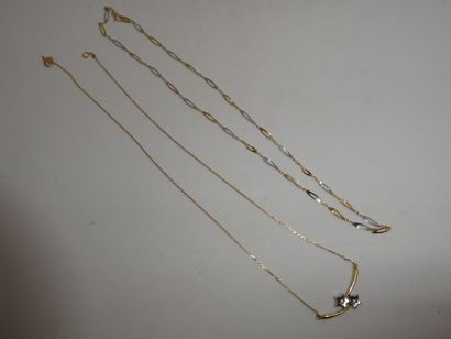 1 Collier Or 2 tons 18kt et pierres 3,44g...